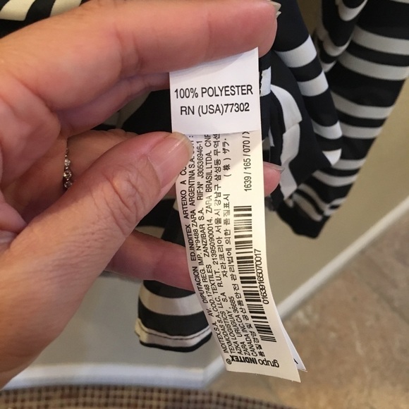 ZARA BASIC Black/White Stripe Top Size Xsmall - Picture 4 of 5